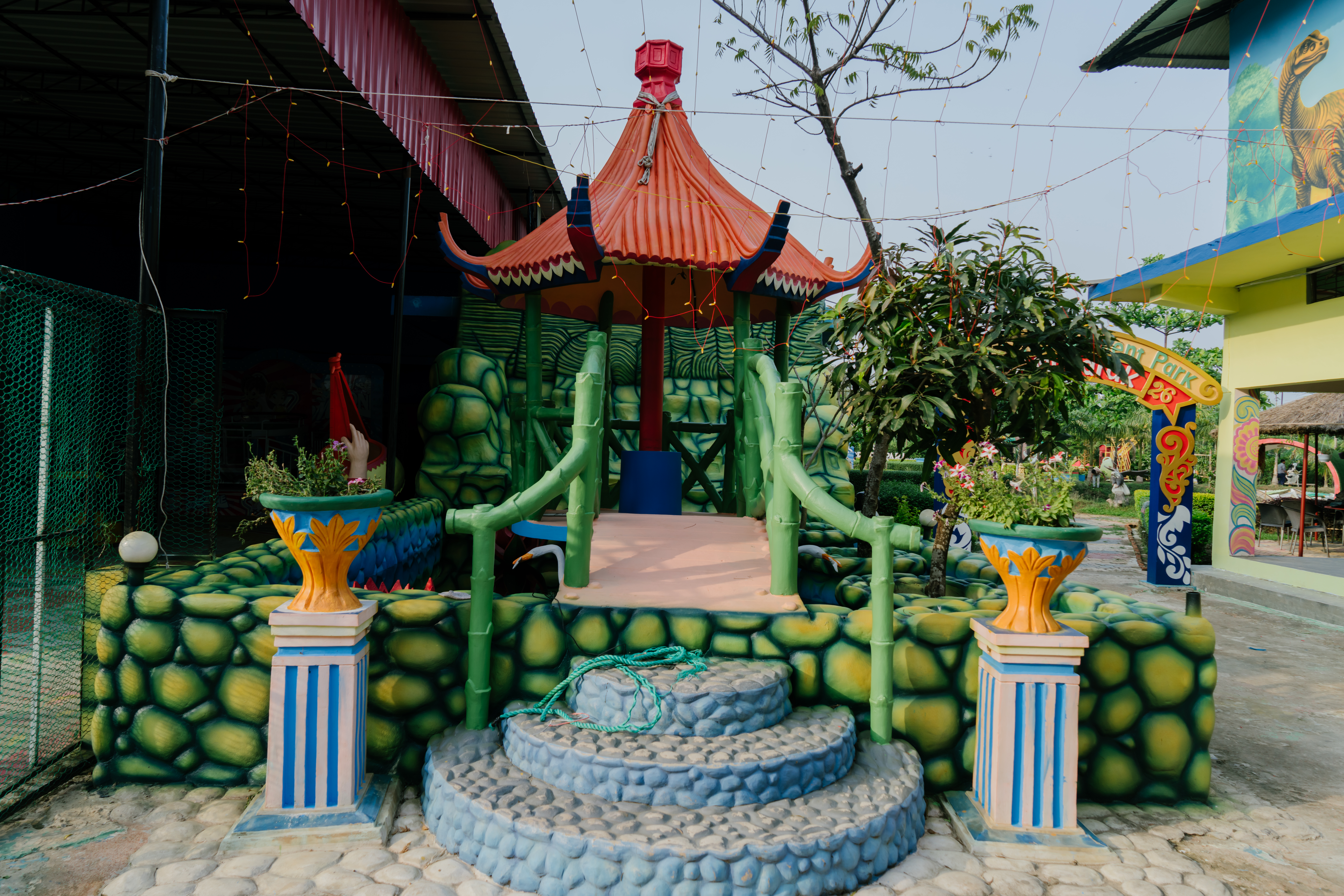 Themed attraction point inside the park